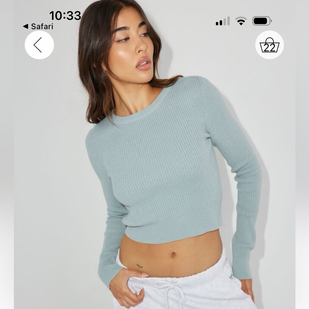 🩵 Garage waffle sweater, Sz M